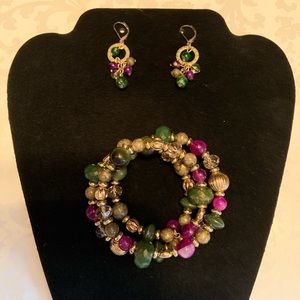 2-pc purple/green/gold set
